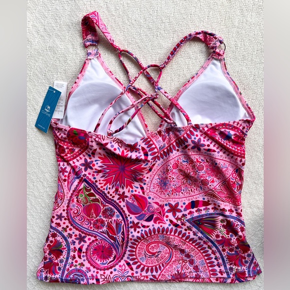 CUPSHE Women's Tankini Sets Two Piece Swimsuit Tummy Control - Picture 5 of 7